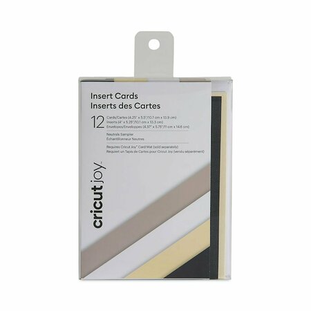 CRICUT Joy Insert Cards, 4.25 x 5.5, 12 Assorted Color Cards/12 Black Inserts/12 White Envelopes 2007253